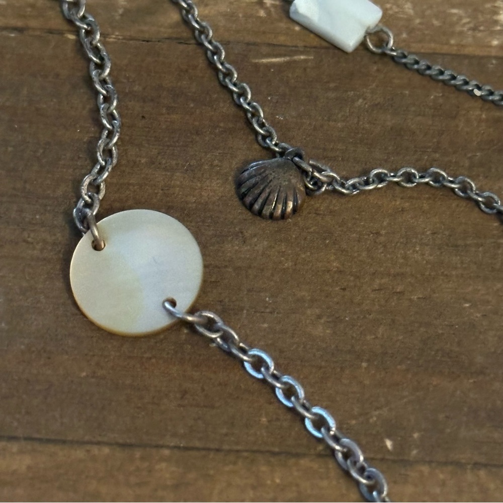 American Eagle Silver Tone Beach Theme Necklace - image 8